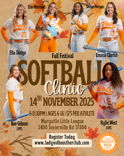 Lady Vol BHC "FALL SOFTBALL CLINIC" -Emma, Ella, Elsa, Saviya, Rylie, Boo