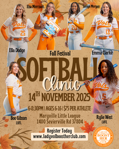 Lady Vol BHC "FALL SOFTBALL CLINIC" -Emma, Ella, Elsa, Saviya, Rylie, Boo