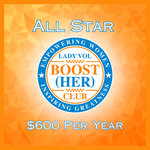 Lady Vol BOOST (HER) CLUB FULL YEAR "ALL- STAR" Membership