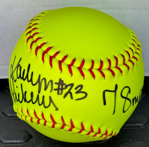 * HOT! Karlyn Pickens "HEAT- 78.2mph" Lady Vol Autographed Ball