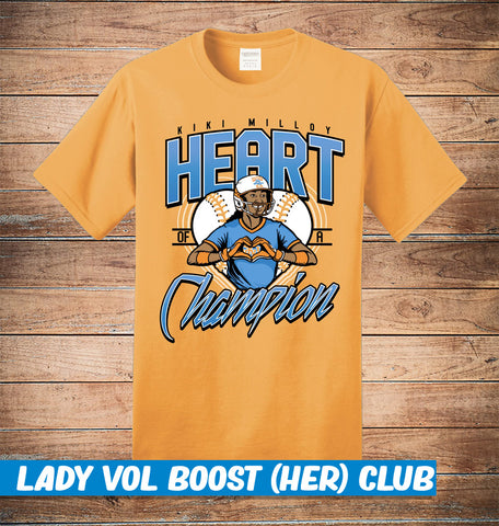 * Lady Vol Kiki Milloy-"HEART of a Champion" T-shirt