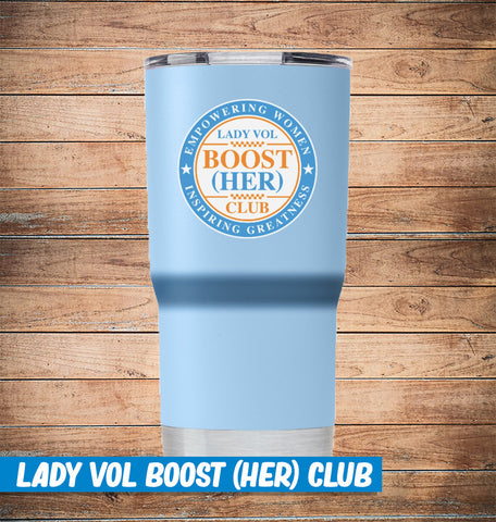 Lady Vol Boost (HER) Club Logo 20 oz Blue Stainless Tumbler