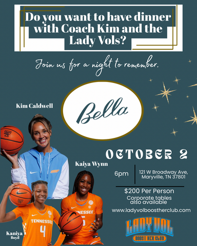 Join Coach Kim Caldwell and Lady Vols for and Amazing Dinner
