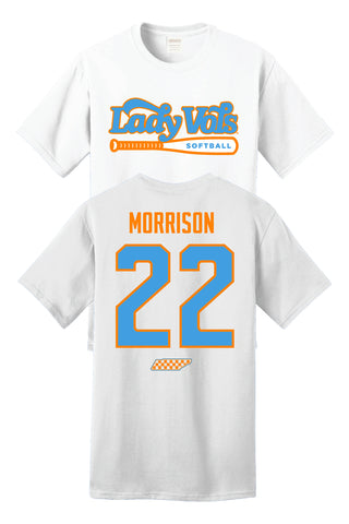 * NEW-2025/26 Elsa Morrison Lady Vol Softball Shirzee T-Shirt- PRE-ORDER