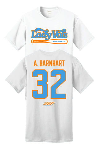 * NEW-2025/26 Aubrey Barnhart Lady Vol Softball Shirzee T-Shirt- PRE-ORDER