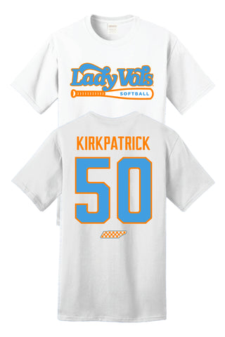 * NEW-2025/26 Jackie Kirkpatrick Lady Vol Softball Shirzee T-Shirt- PRE-ORDER