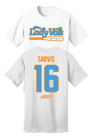 * NEW-2025/26 Camryn Sarvis Lady Vol Softball Shirzee T-Shirt- PRE-ORDER